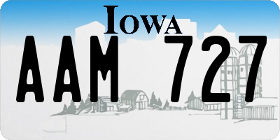 IA license plate AAM727