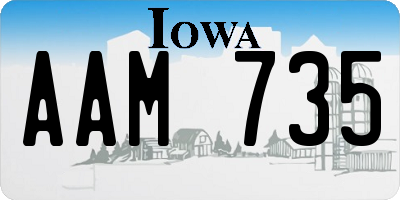 IA license plate AAM735