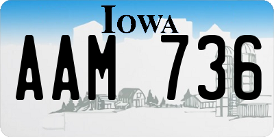 IA license plate AAM736