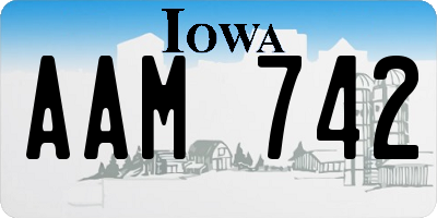 IA license plate AAM742