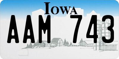 IA license plate AAM743