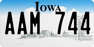 IA license plate AAM744