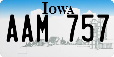 IA license plate AAM757