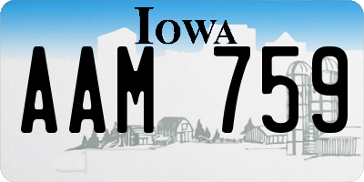 IA license plate AAM759