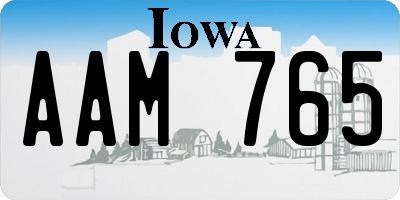IA license plate AAM765