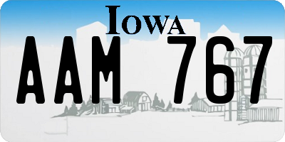 IA license plate AAM767