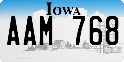 IA license plate AAM768