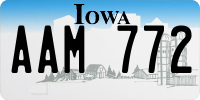 IA license plate AAM772