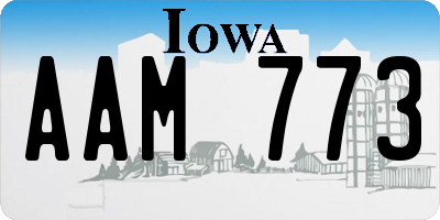 IA license plate AAM773