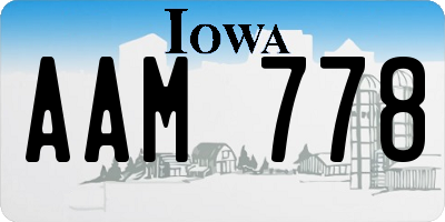 IA license plate AAM778