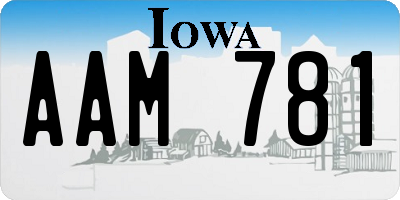 IA license plate AAM781