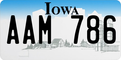 IA license plate AAM786