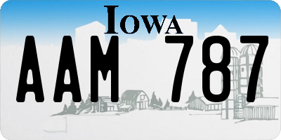 IA license plate AAM787