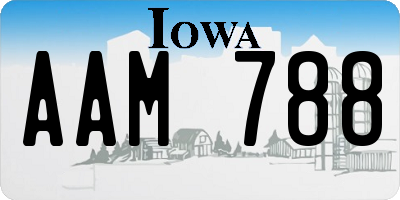 IA license plate AAM788