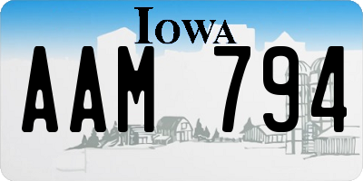 IA license plate AAM794