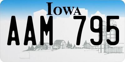 IA license plate AAM795