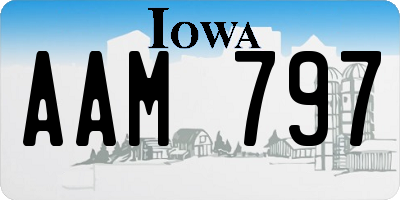 IA license plate AAM797