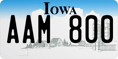 IA license plate AAM800
