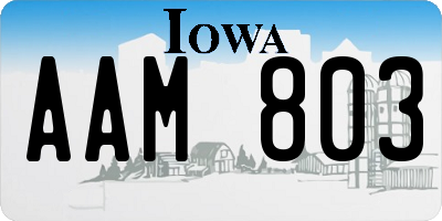 IA license plate AAM803