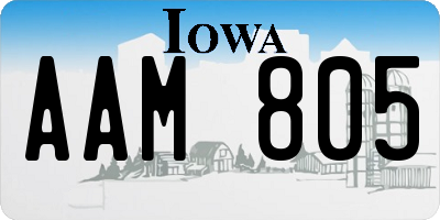 IA license plate AAM805