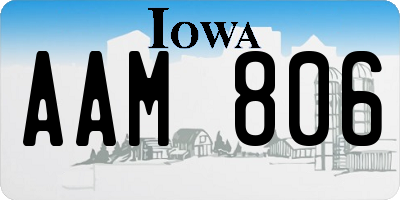 IA license plate AAM806