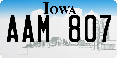 IA license plate AAM807