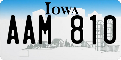 IA license plate AAM810