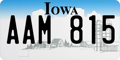 IA license plate AAM815