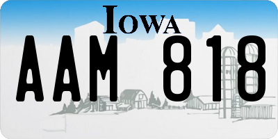 IA license plate AAM818