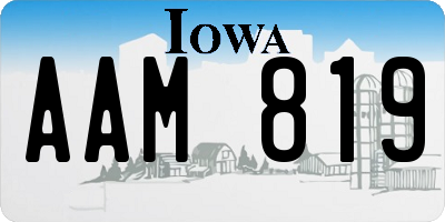 IA license plate AAM819