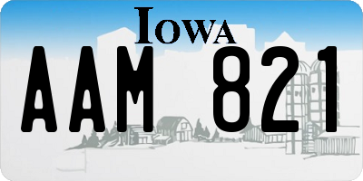 IA license plate AAM821
