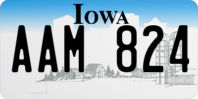 IA license plate AAM824