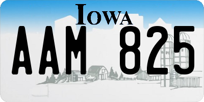 IA license plate AAM825