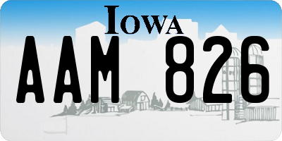 IA license plate AAM826