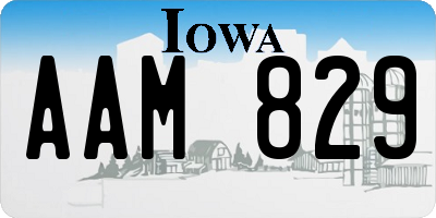 IA license plate AAM829
