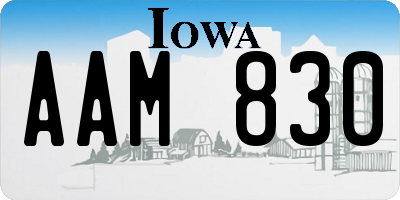 IA license plate AAM830