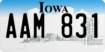 IA license plate AAM831