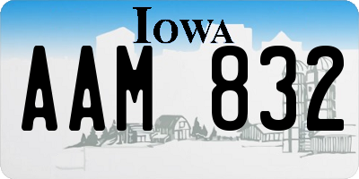 IA license plate AAM832
