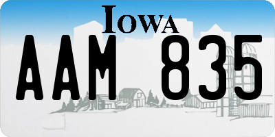 IA license plate AAM835