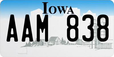 IA license plate AAM838