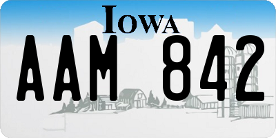 IA license plate AAM842