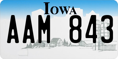 IA license plate AAM843