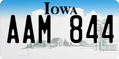 IA license plate AAM844