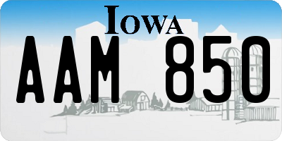 IA license plate AAM850