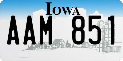 IA license plate AAM851