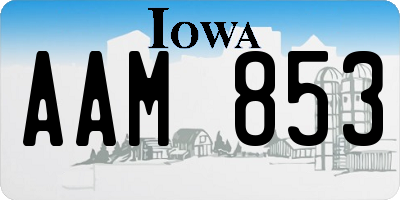 IA license plate AAM853