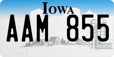 IA license plate AAM855