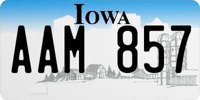 IA license plate AAM857