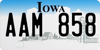 IA license plate AAM858