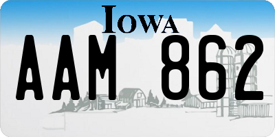 IA license plate AAM862